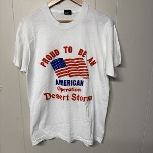 Vtg Proud American Operation Desert Storm T Shirt Single Stitch USA Made Men L